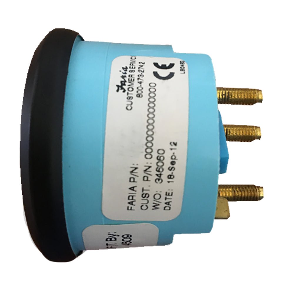 Faria Euro Black 2" Tank Level Gauge - Potable Water [12830] - Houseboatparts.com