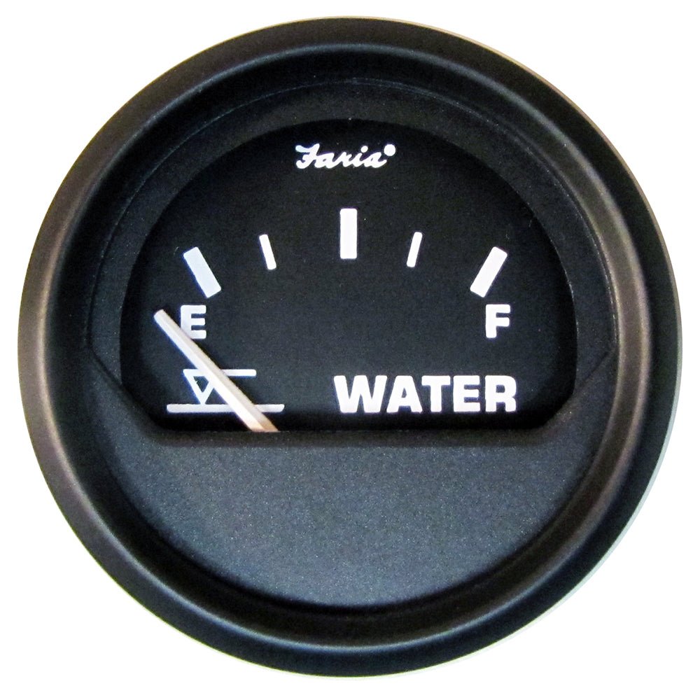 Faria Euro Black 2" Tank Level Gauge - Potable Water [12830] - Houseboatparts.com