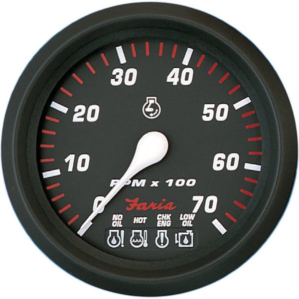 Faria Professional Red 4" Tachometer - 7,000 RPM w/System Check [34650] - Houseboatparts.com