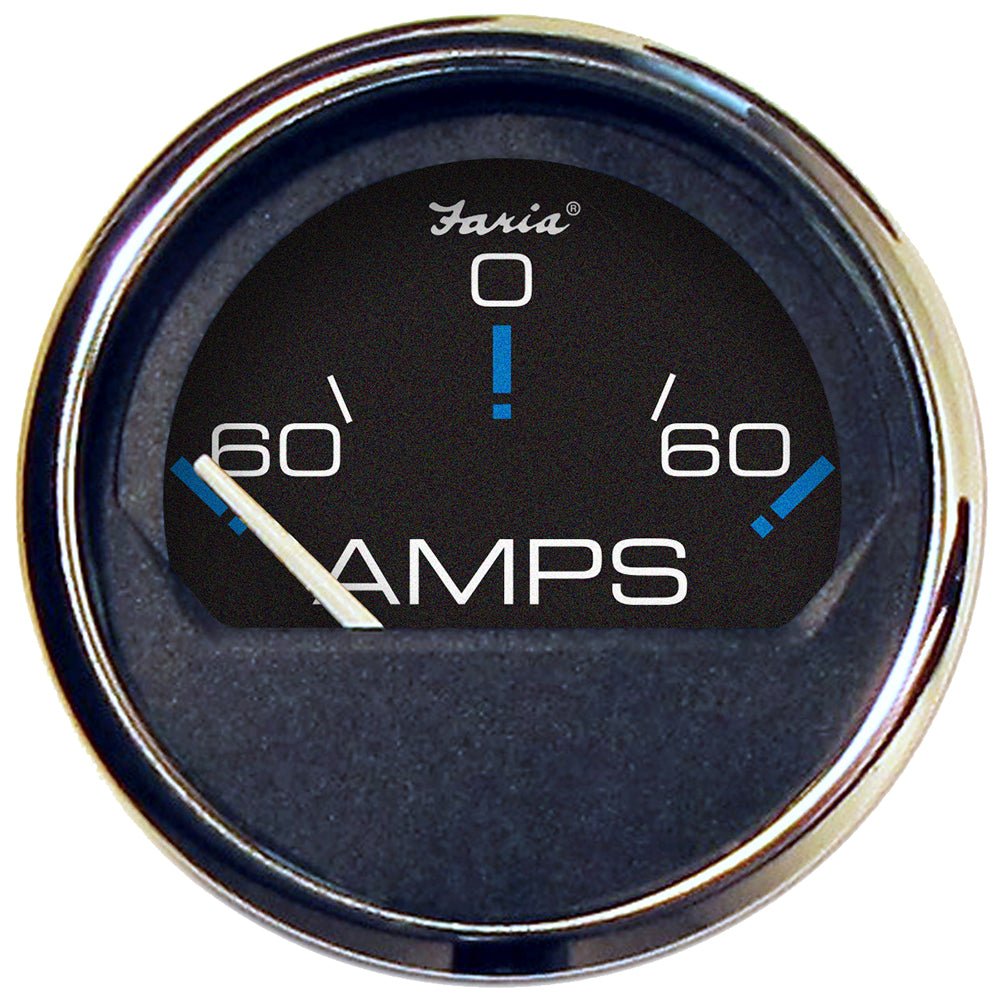 Faria Chesapeake Black 2" Ammeter Gauge (-60 to +60 AMPS) [13736] - Houseboatparts.com