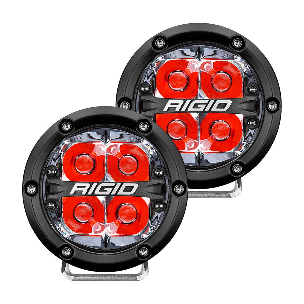 RIGID Industries 360-Series 4" LED Off-Road Spot Beam w/Red Backlight - Black Housing [36112] - Houseboatparts.com