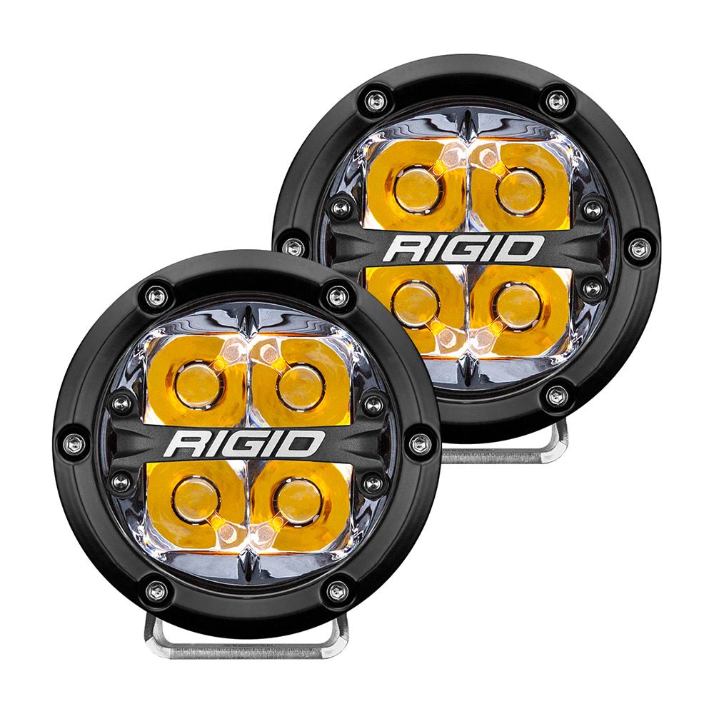 RIGID Industries 360-Series 4" LED Off-Road Spot Beam w/Amber Backlight - Black Housing [36114] - Houseboatparts.com