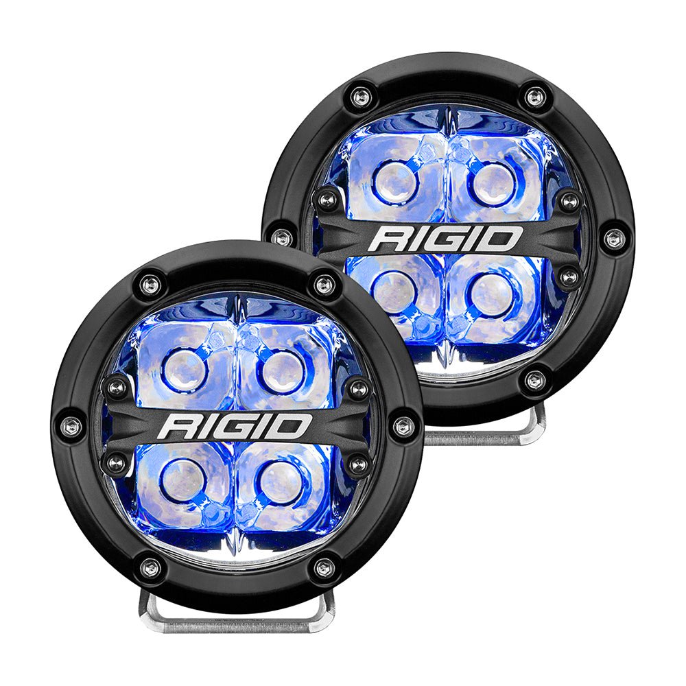 RIGID Industries 360-Series 4" LED Off-Road Spot Beam w/Blue Backlight - Black Housing [36115] - Houseboatparts.com