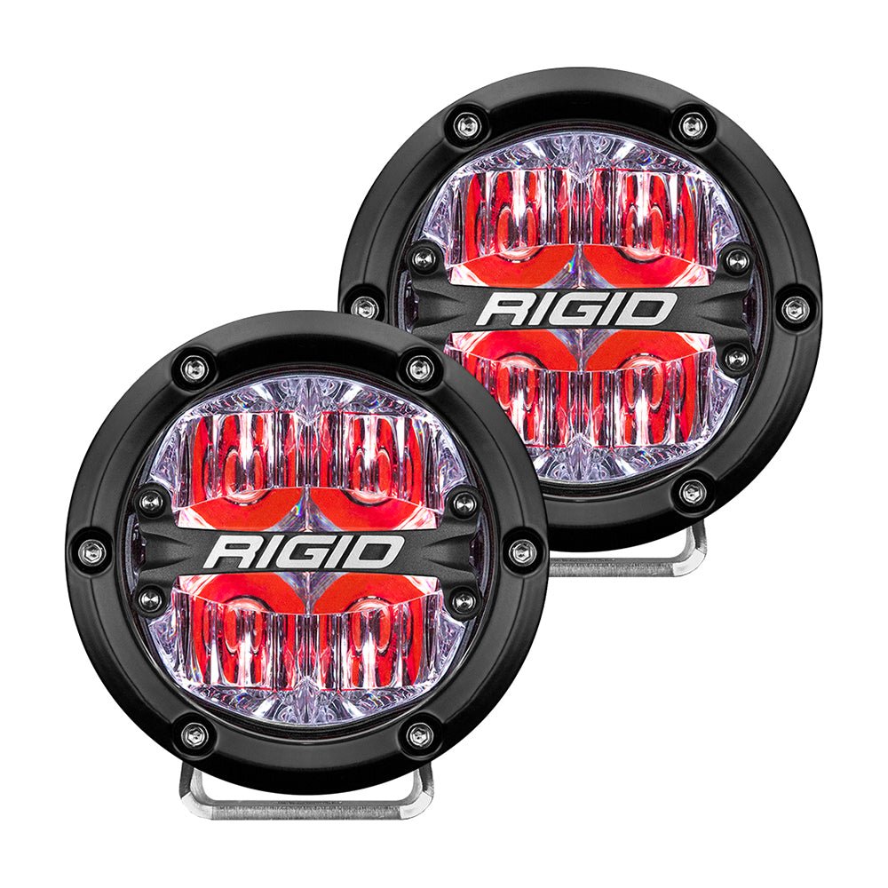 RIGID Industries 360-Series 4" LED Off-Road Fog Light Drive Beam w/Red Backlight - Black Housing [36116] - Houseboatparts.com