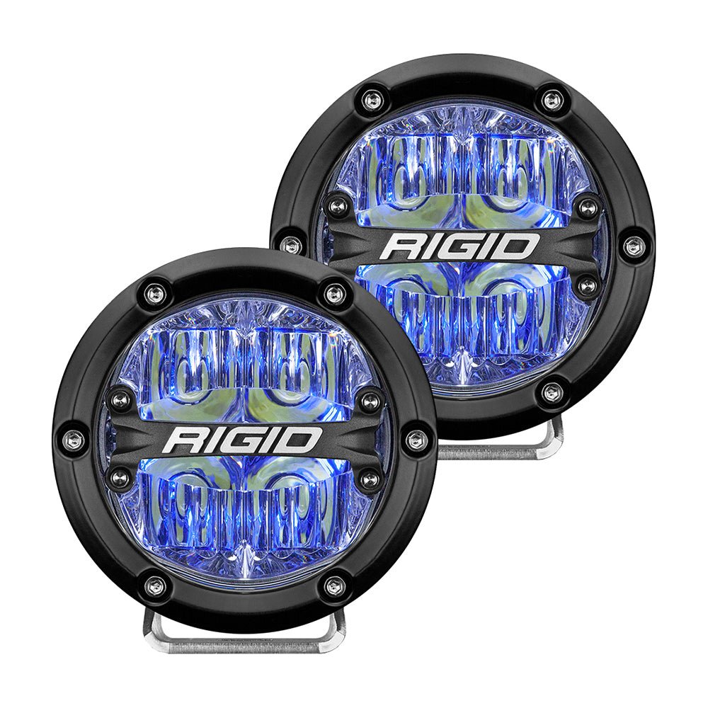 RIGID Industries 360-Series 4" LED Off-Road Fog Light Drive Beam w/Blue Backlight - Black Housing [36119] - Houseboatparts.com