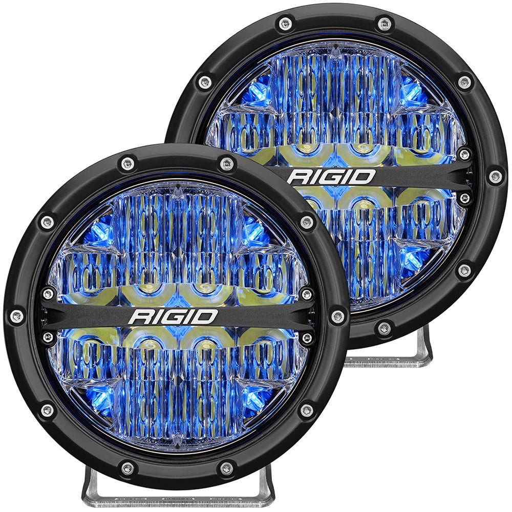 RIGID Industries 360-Series 6" LED Off-Road Fog Light Spot Beam w/Blue Backlight - Black Housing [36202] - Houseboatparts.com