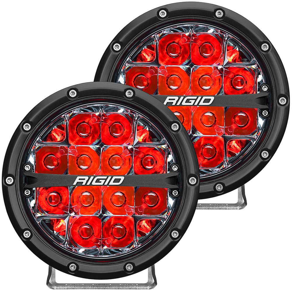 RIGID Industries 360-Series 6" LED Off-Road Fog Light Spot Beam w/Red Backlight - Black Housing [36203] - Houseboatparts.com