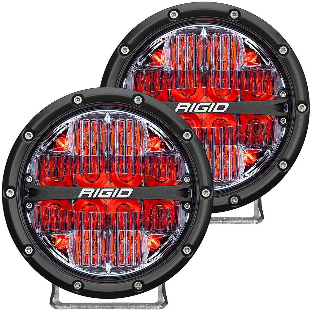 RIGID Industries 360-Series 6" LED Off-Road Fog Light Drive Beam w/Red Backlight - Black Housing [36205] - Houseboatparts.com