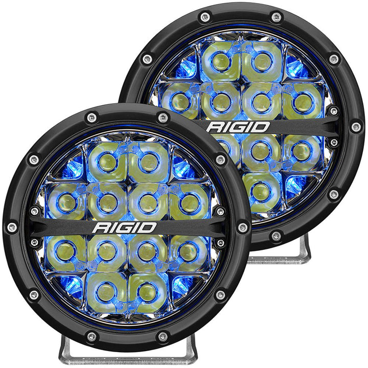 RIGID Industries 360-Series 6" LED Off-Road Fog Light Drive Beam w/Blue Backlight - Black Housing [36207] - Houseboatparts.com