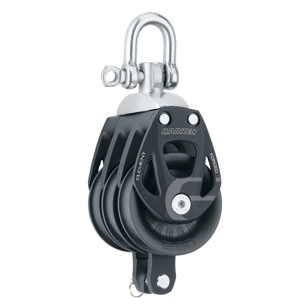 Harken 60mm Triple Aluminum Element Block w/Swivel Becket [6273] - Houseboatparts.com