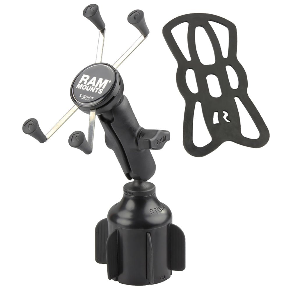 RAM Mount RAM X-Grip Large Phone Mount w/RAM Stubby Cup Holder Base [RAP-B-299-4-UN10U] - Houseboatparts.com