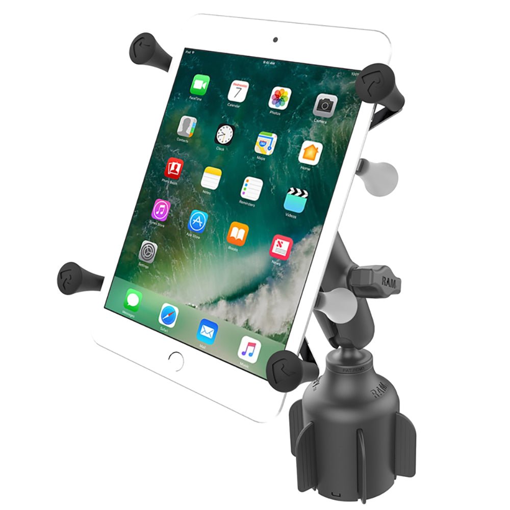 RAM Mount RAM X-Grip f/7"-8" Tablets w/RAM Stubby Cup Holder Base [RAP-B-299-4-UN8U] - Houseboatparts.com
