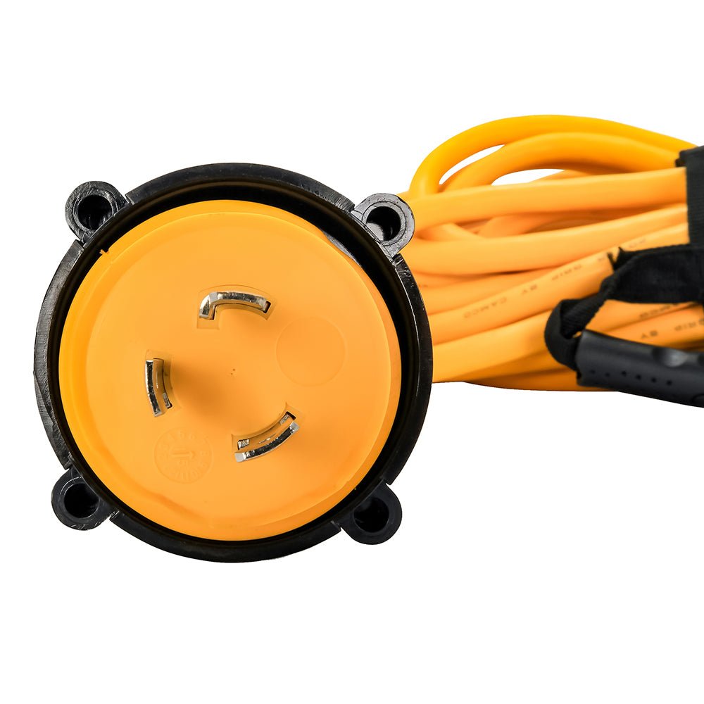 Camco 30 Amp Power Grip Marine Extension Cord - 50 M-Locking/F-Locking Adapter [55613] - Houseboatparts.com