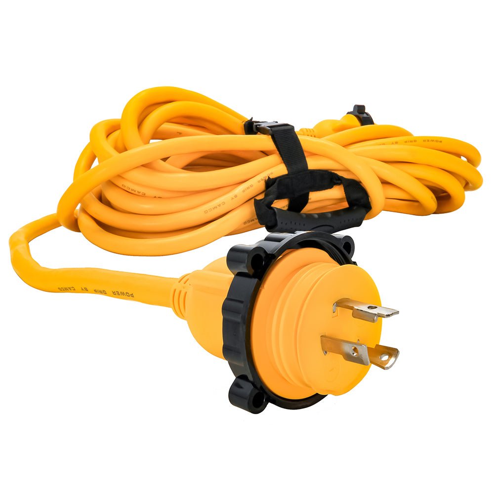 Camco 30 Amp Power Grip Marine Extension Cord - 50 M-Locking/F-Locking Adapter [55613] - Houseboatparts.com