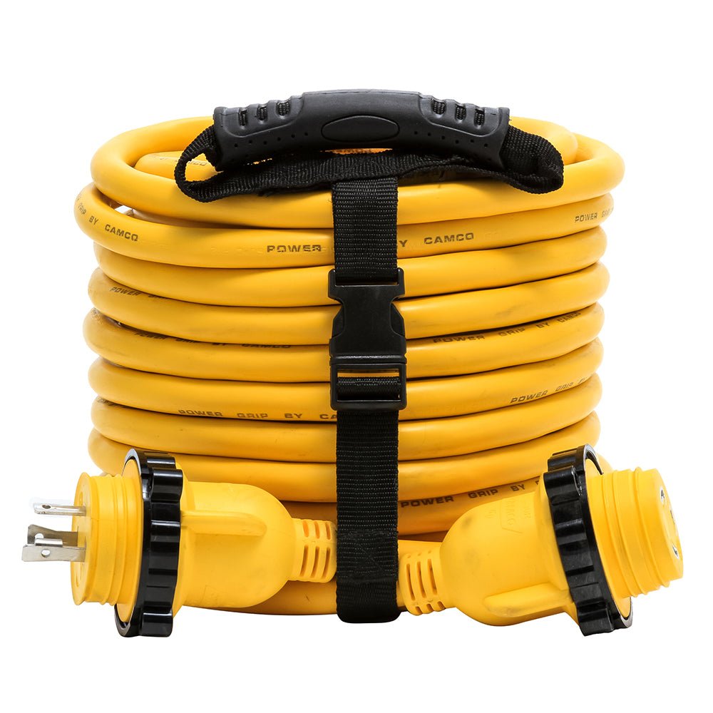 Camco 30 Amp Power Grip Marine Extension Cord - 50 M-Locking/F-Locking Adapter [55613] - Houseboatparts.com