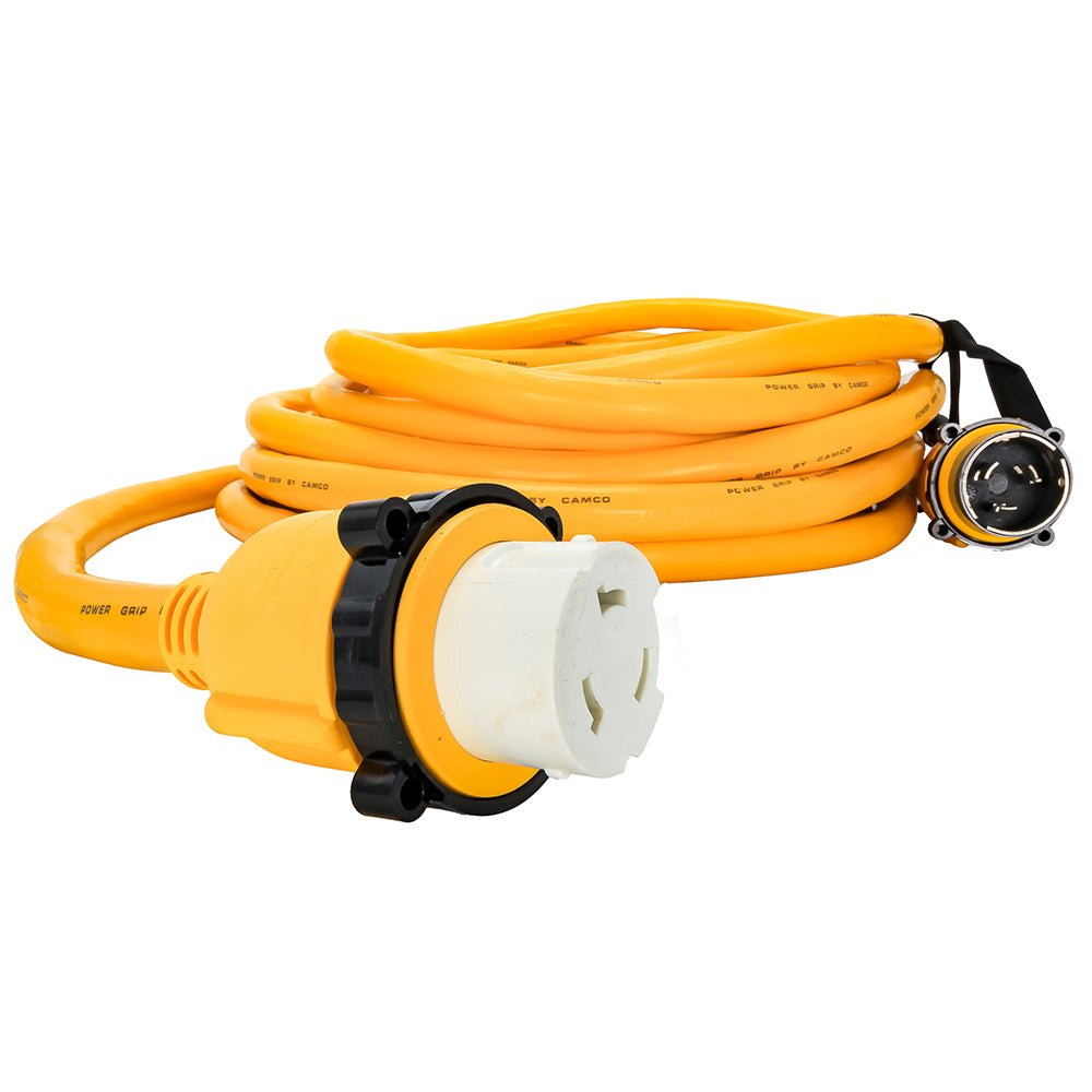Camco 50 Amp Power Grip Marine Extension Cord - 50 M-Locking/F-Locking Adapter [55623] - Houseboatparts.com