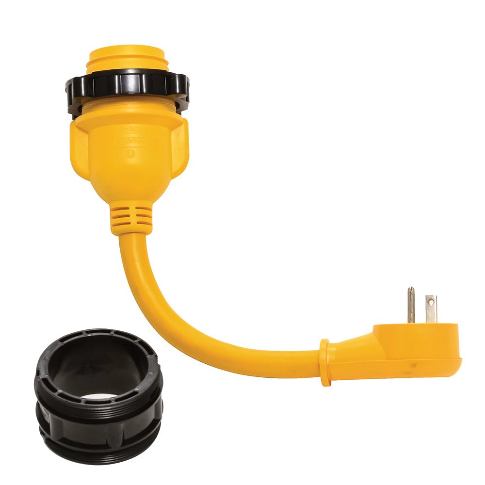 Camco PowerGrip Locking Adapter - 15A/125V Male to 30A/125V Female Locking [55635] - Houseboatparts.com