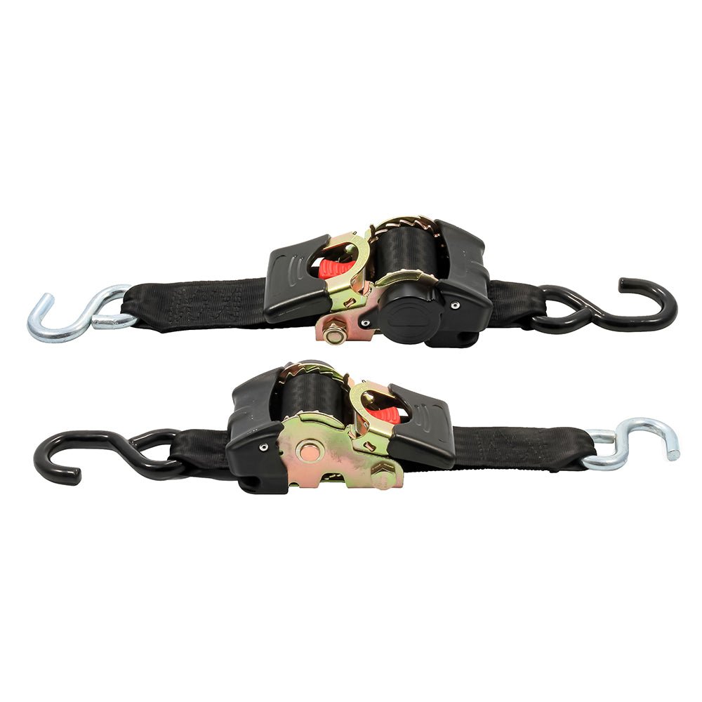 Camco Retractable Tie Down Straps - 2" Width 6 Dual Hooks [50031] - Houseboatparts.com