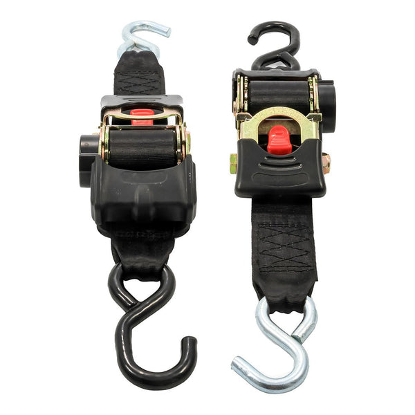 Camco Retractable Tie Down Straps - 2" Width 6 Dual Hooks [50031] - Houseboatparts.com