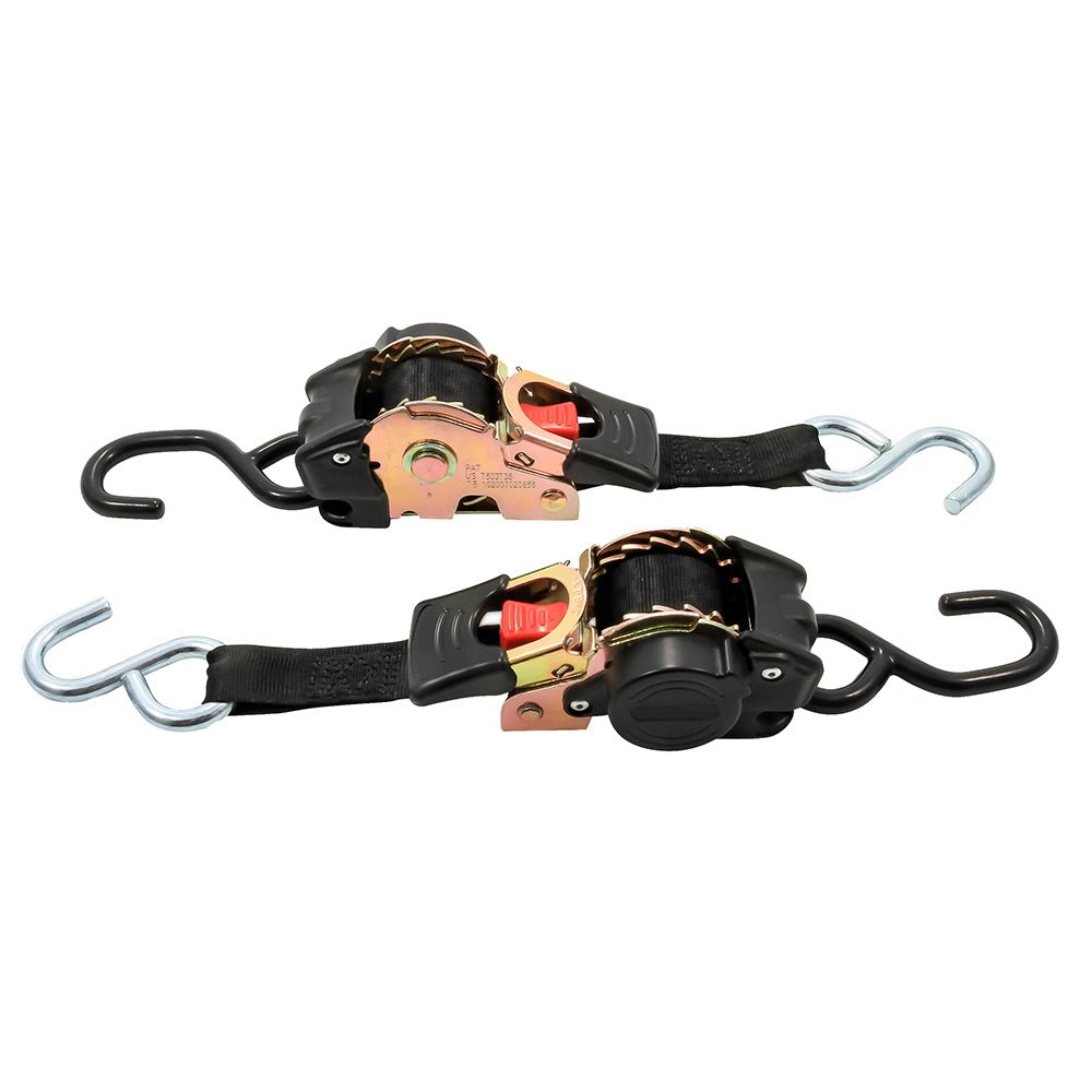 Camco Retractable Tie-Down Straps - 1" Width 6 Dual Hooks [50033] - Houseboatparts.com