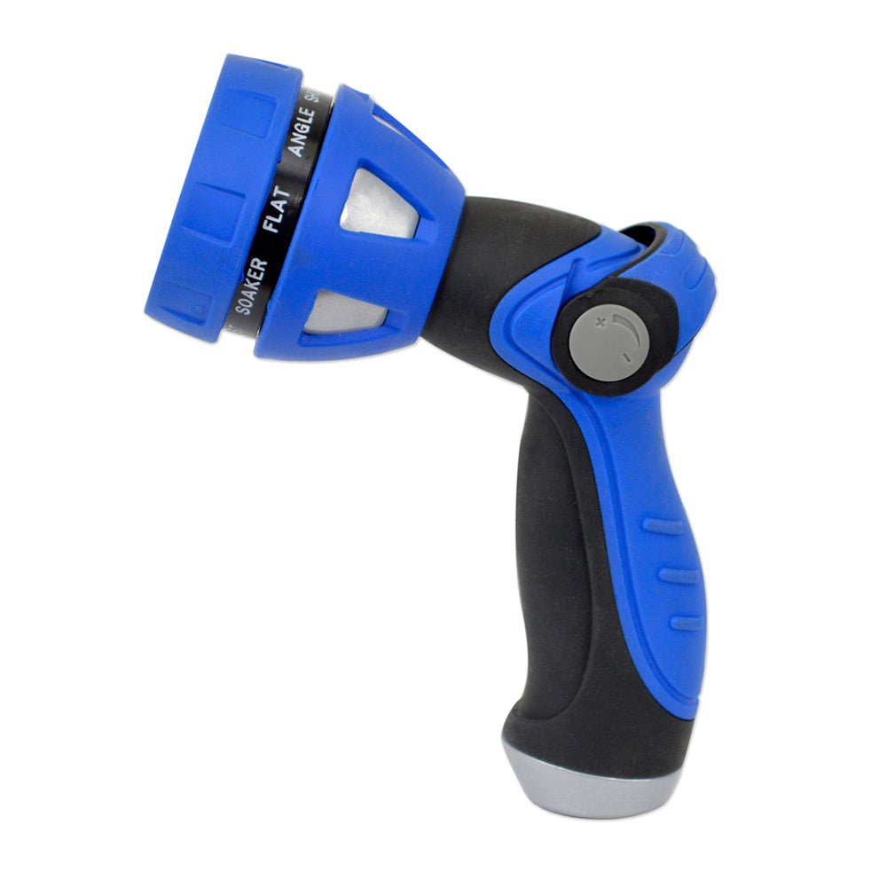 HoseCoil Thumb Lever Nozzle w/Metal Body Nine Pattern Adjustable Spray Head [WN815] - Houseboatparts.com