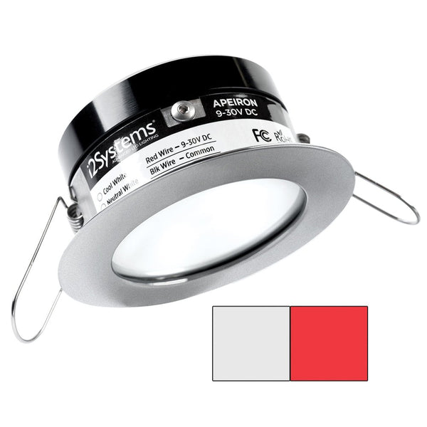 i2Systems Apeiron PRO A503 - 3W Spring Mount Light - Round - Cool White Red - Brushed Nickel Finish [A503-41AAG-H] - Houseboatparts.com