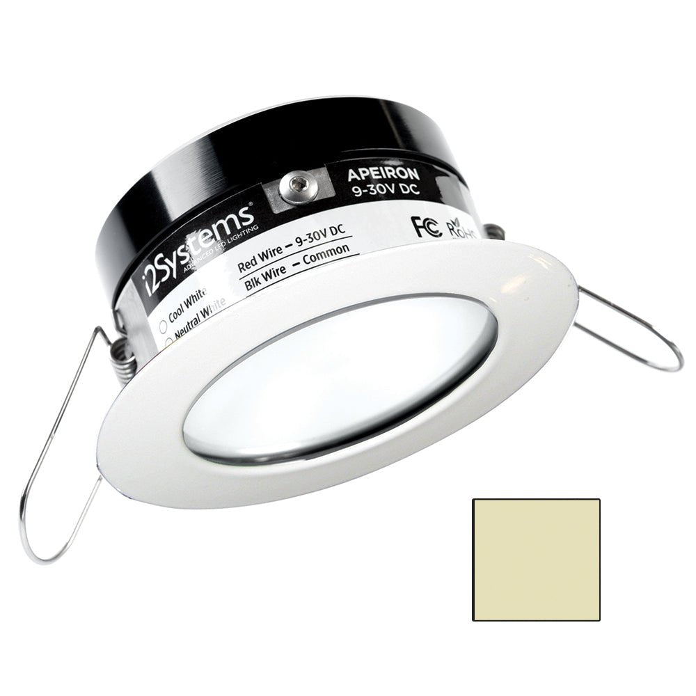 i2Systems Apeiron PRO A503 - 3W Spring Mount Light - Round - Warm White - White Finish [A503-31CBBR] - Houseboatparts.com