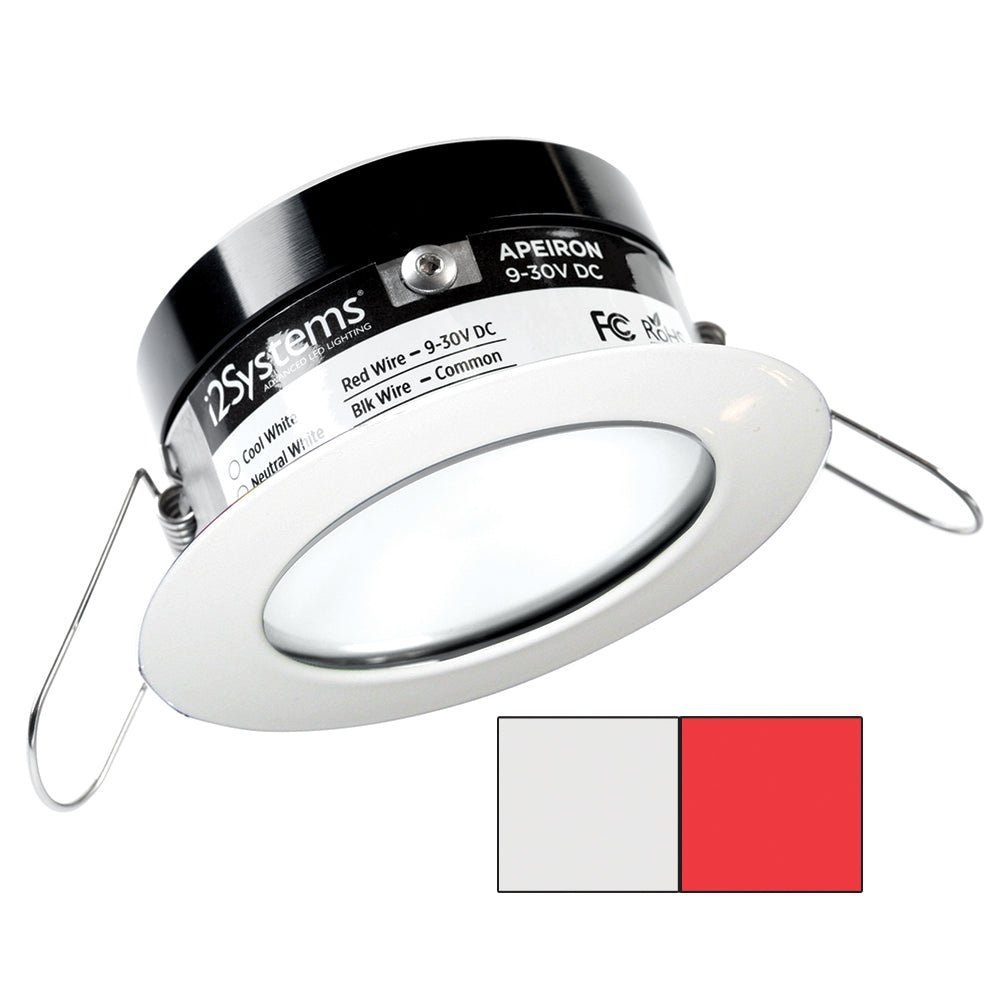 i2Systems Apeiron PRO A503 - 3W Spring Mount Light - Round - Cool White Red - White Finish [A503-31AAG-H] - Houseboatparts.com