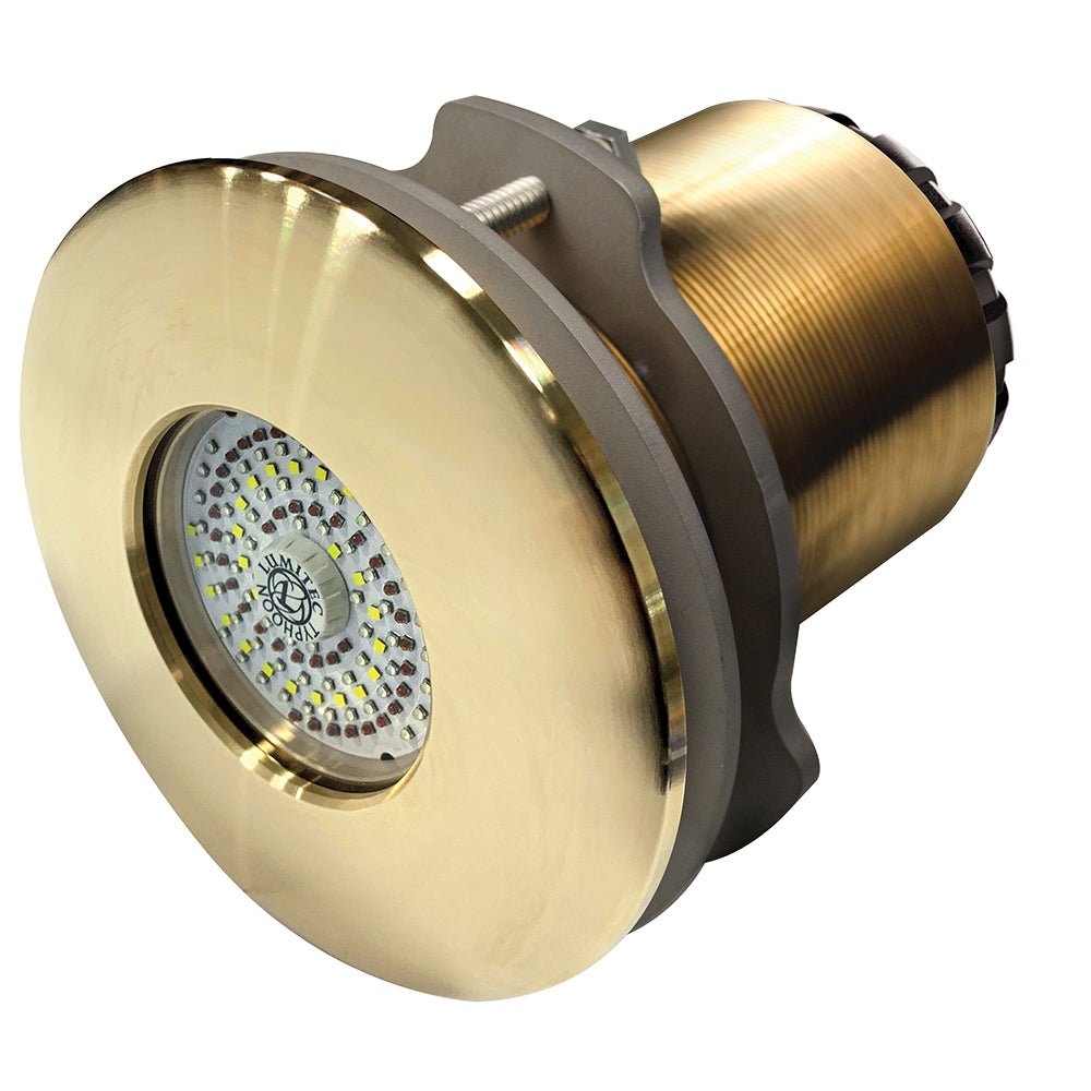 Lumitec SeaBlaze Typhoon Underwater Light - Bronze Thru-Hull LED Light - White/Blue - Flush Mount [101450] - Houseboatparts.com