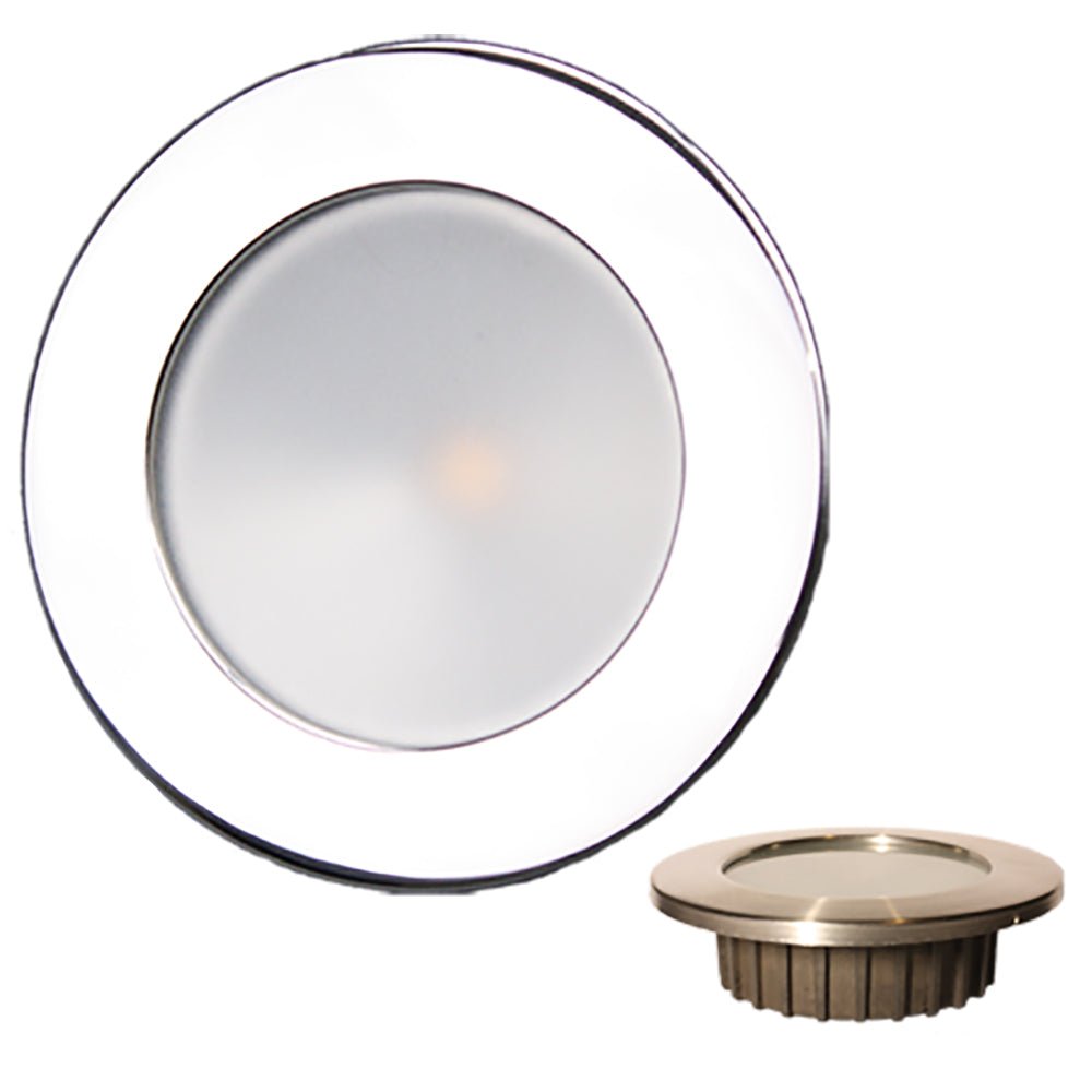 Lunasea "ZERO EMI Recessed 3.5 LED Light - Warm White w/Polished Stainless Steel Bezel - 12VDC [LLB-46WW-0A-SS] - Houseboatparts.com