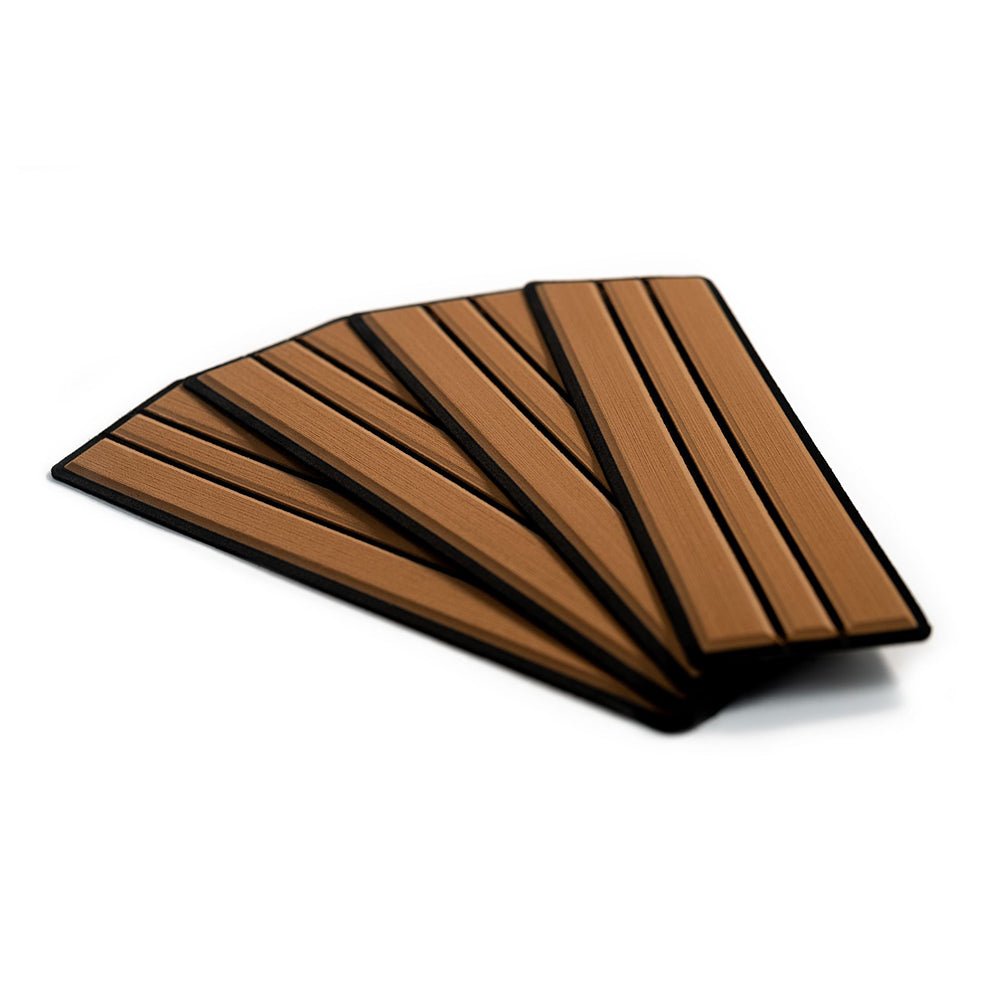 SeaDek Faux Teak 4 - Piece Step Kit - Mocha/Black [23902 - 80093] - Houseboatparts.com