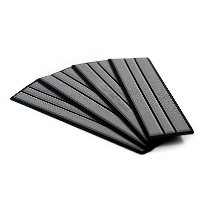 SeaDek Faux Teak 4 - Piece Step Kit - Storm Grey/Black [23902 - 80066] - Houseboatparts.com