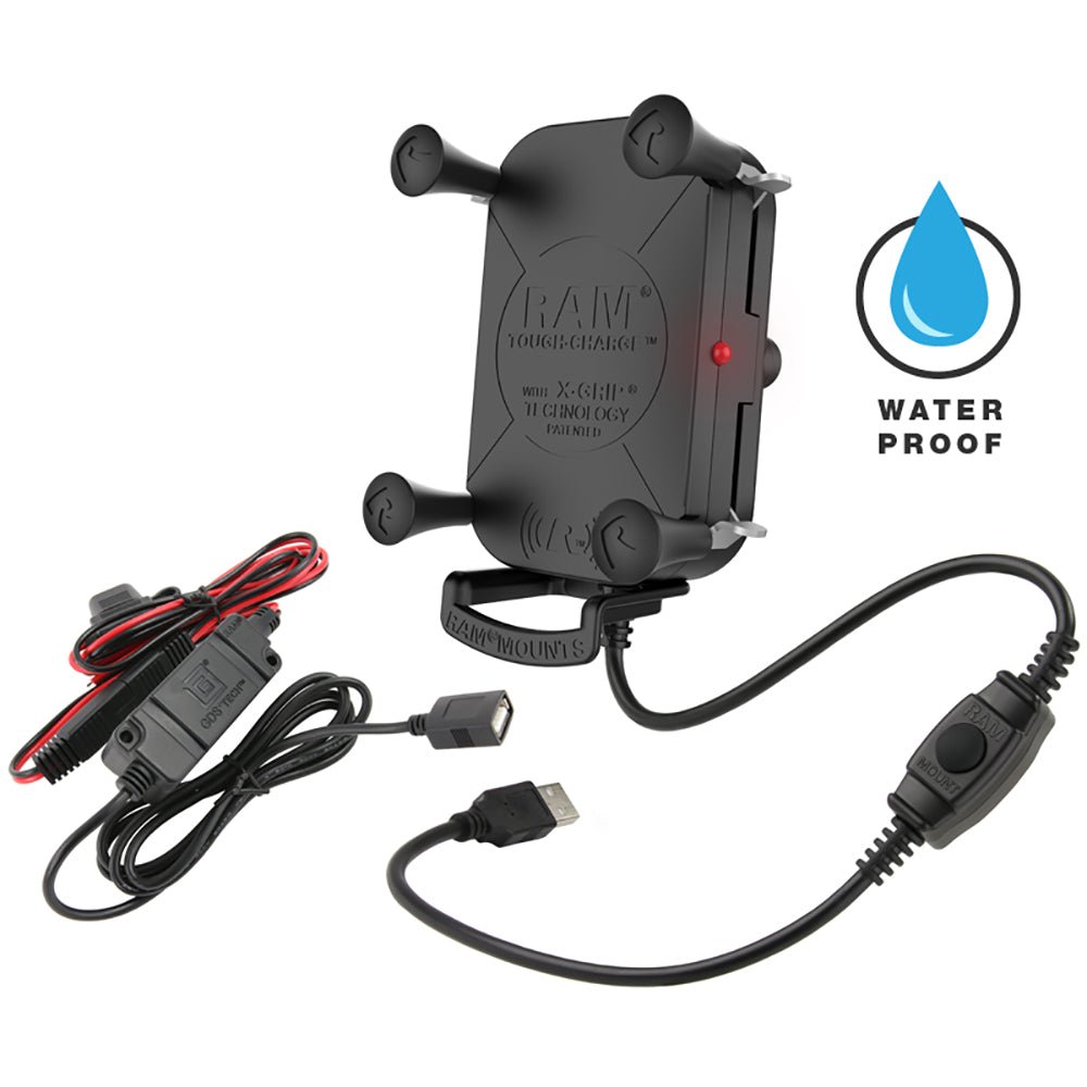 RAM Mount Tough-Charge Waterproof Wireless Charging Holder w/Charger [RAM-HOL-UN12WB-V7M] - Houseboatparts.com