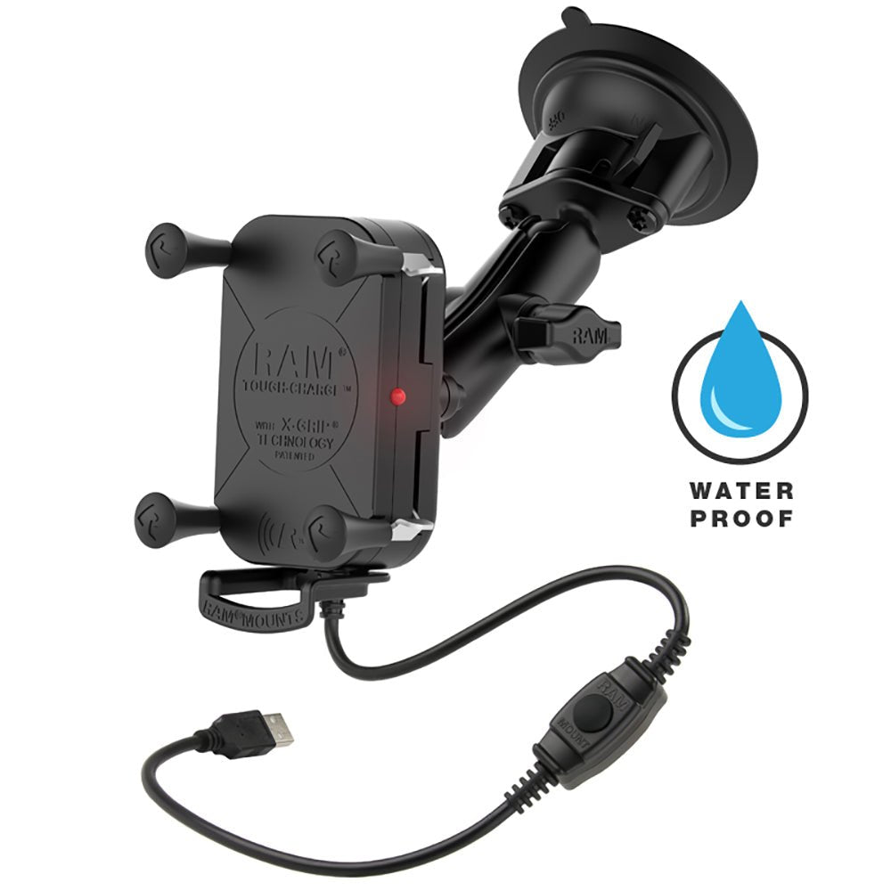 RAM Mount Tough-Charge Waterproof Wireless Charging Suction Cup Mount [RAM-B-166-UN12W] - Houseboatparts.com