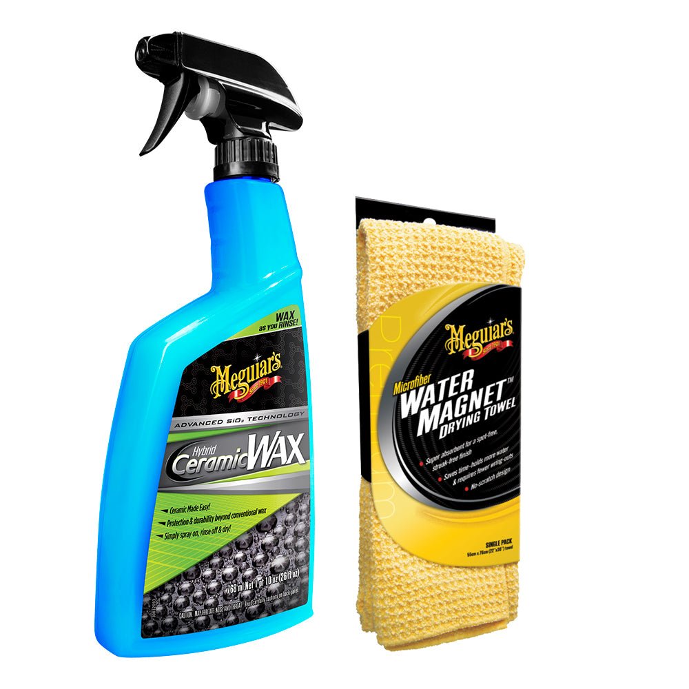 Meguiars Hybrid Ceramic Wax w/Water Magnet Microfiber Drying Towel - 22" x 30" [G190526-X2000KIT] - Houseboatparts.com