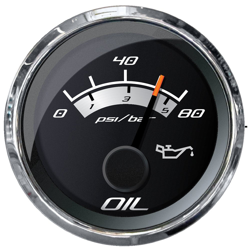 Faria Platinum 2" Oil Pressure Gauge - 80 PSI [22024] - Houseboatparts.com