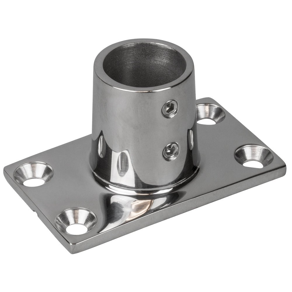 Sea-Dog Rail Base Fitting Rectangular Base 90 316 Stainless Steel - 1-7/8" x 3-3/16" - 1" OD [281901-1] - Houseboatparts.com