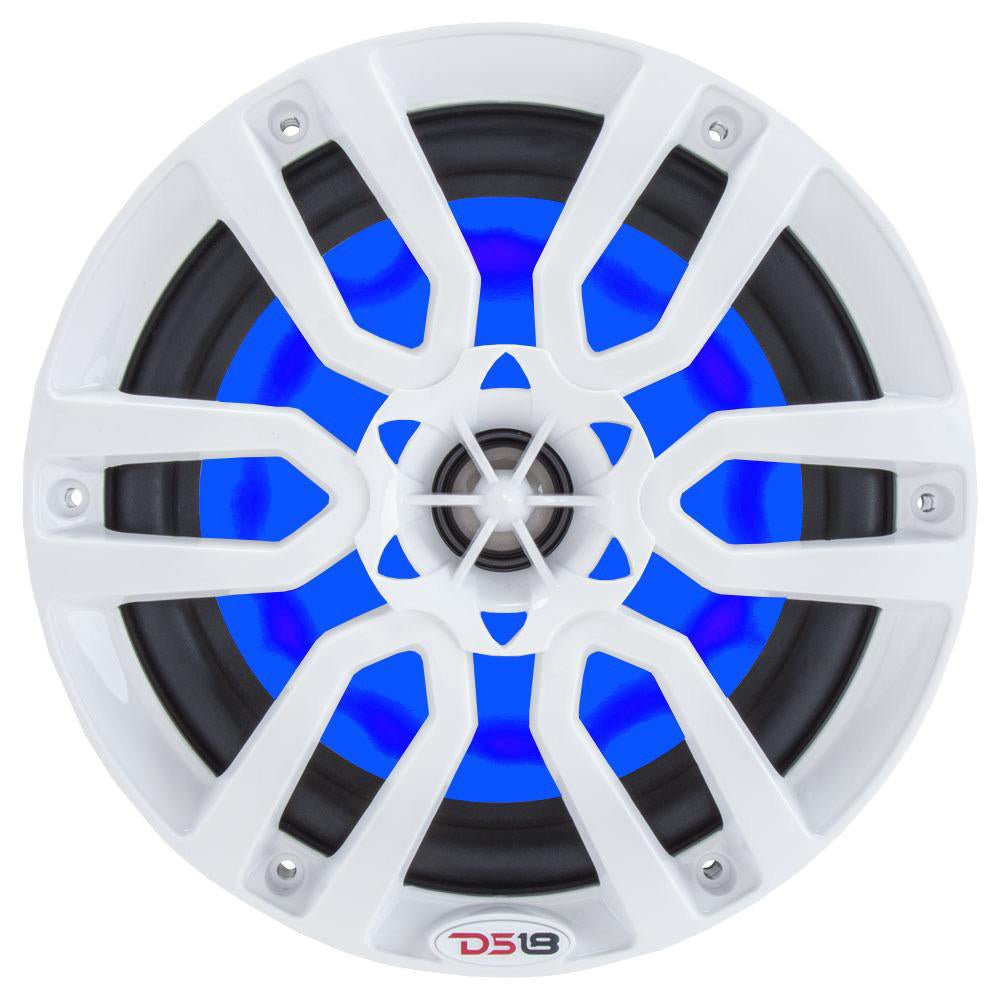 DS18 HYDRO 6.5" 2-Way Marine Speakers w/RGB LED Lights 300W - White [NXL-6] - Houseboatparts.com