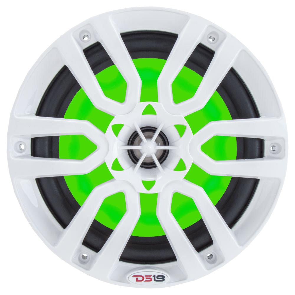 DS18 HYDRO 6.5" 2-Way Marine Speakers w/RGB LED Lights 300W - White [NXL-6] - Houseboatparts.com