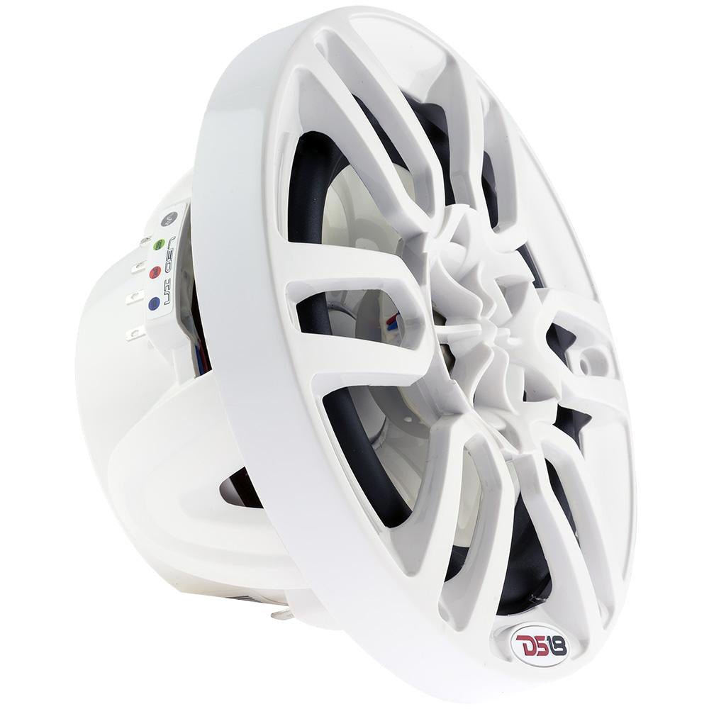 DS18 HYDRO 6.5" 2-Way Marine Speakers w/RGB LED Lights 300W - White [NXL-6] - Houseboatparts.com