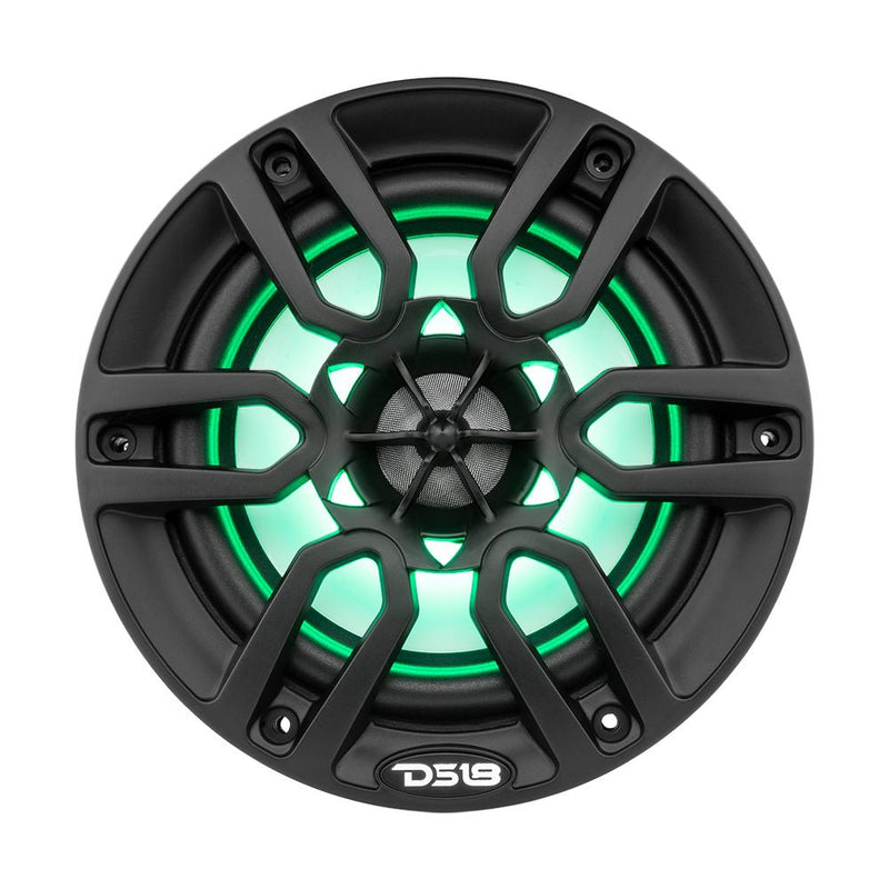 DS18 HYDRO 6.5" 2-Way Marine Speakers w/RBG LED Lights 300W - Matte Black [NXL-6BK] - Houseboatparts.com