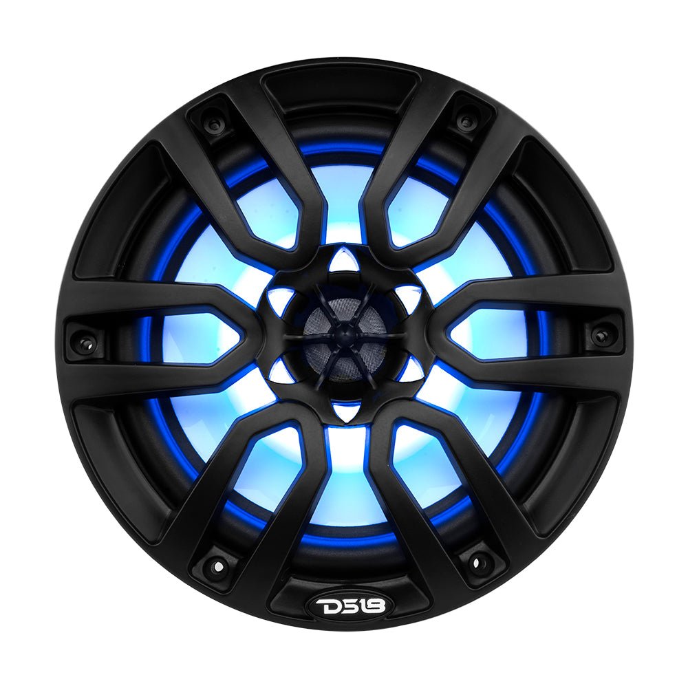 DS18 HYDRO 8" 2-Way Marine Speakers w/RGB LED Lights 375W - Matte Black [NXL-8BK] - Houseboatparts.com