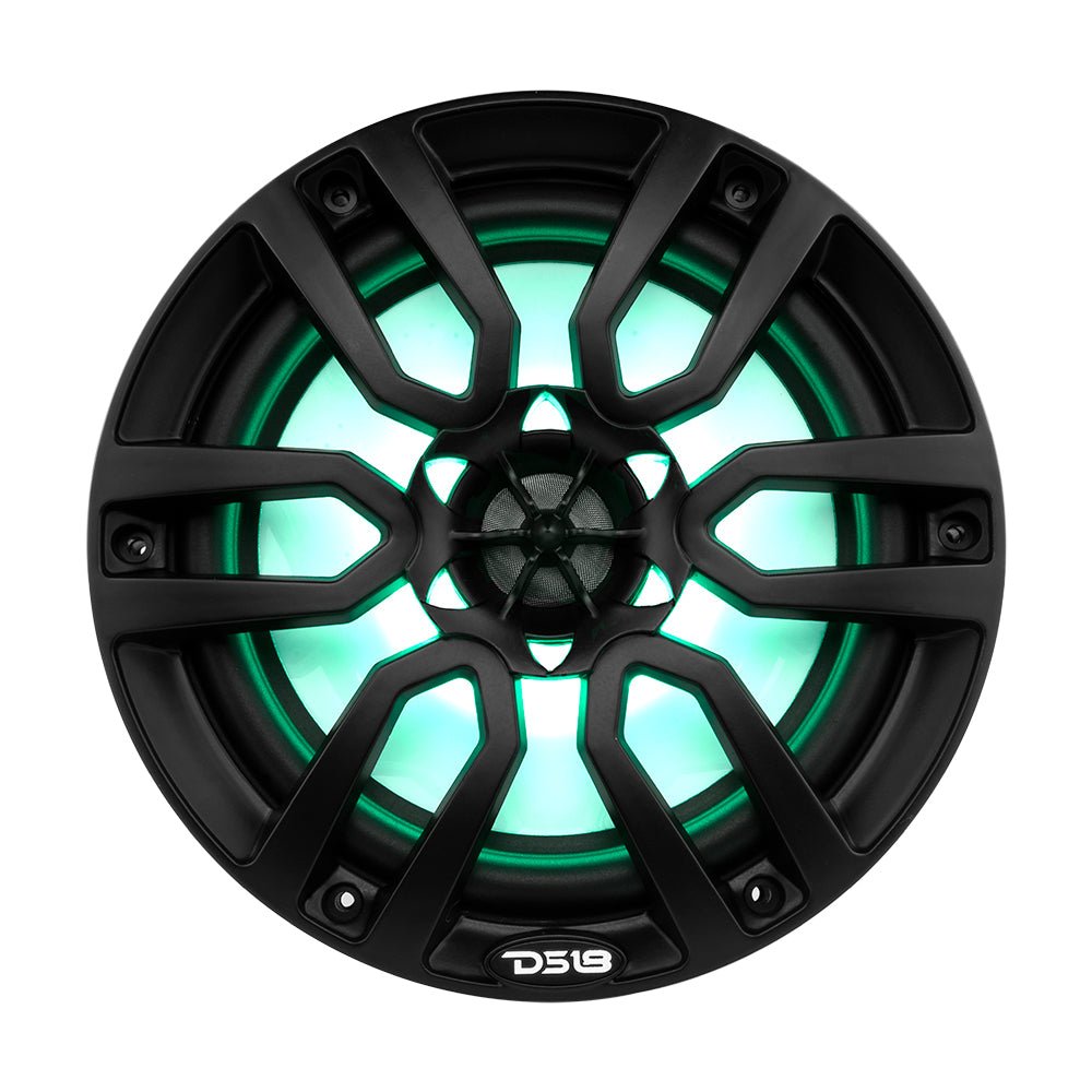 DS18 HYDRO 8" 2-Way Marine Speakers w/RGB LED Lights 375W - Matte Black [NXL-8BK] - Houseboatparts.com