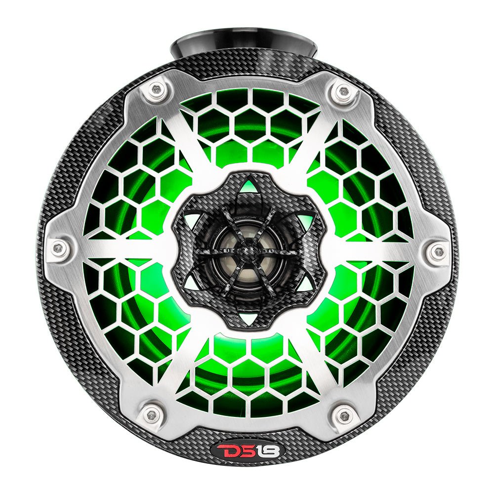 DS18 HYDRO 6.5" Compact Wakeboard Pod Tower Speaker w/RGB LED Lights - 375W - Black Carbon Fiber [CF-PS6] - Houseboatparts.com