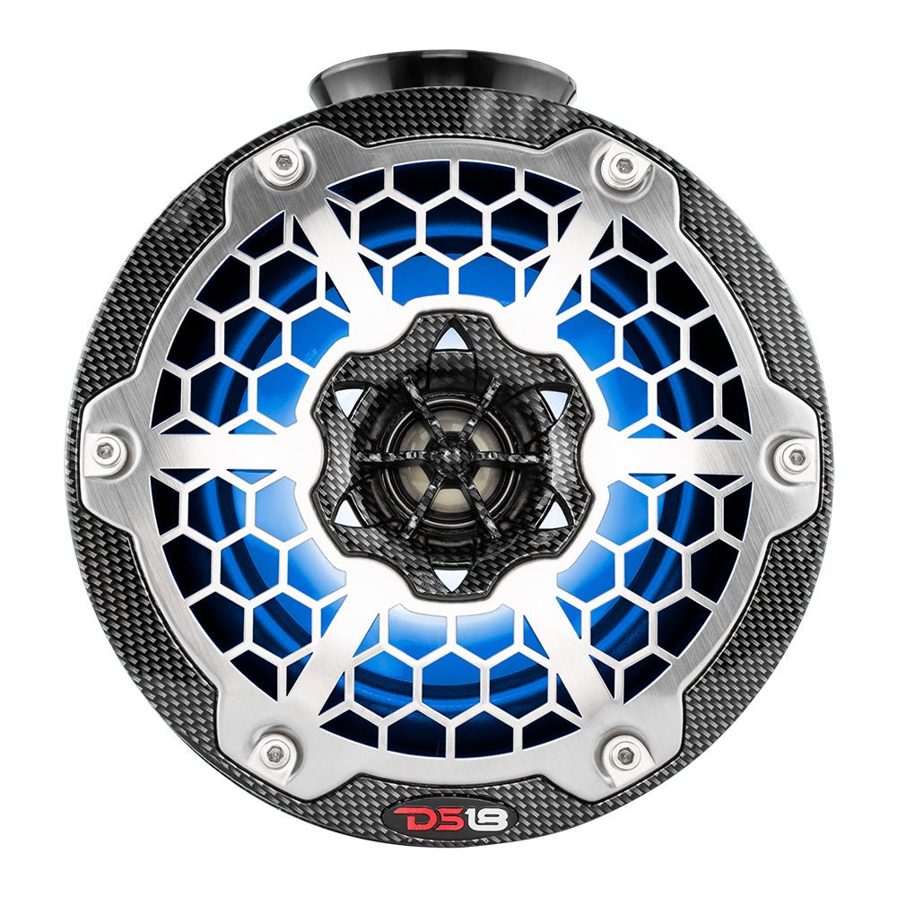DS18 HYDRO 6.5" Compact Wakeboard Pod Tower Speaker w/RGB LED Lights - 375W - Black Carbon Fiber [CF-PS6] - Houseboatparts.com