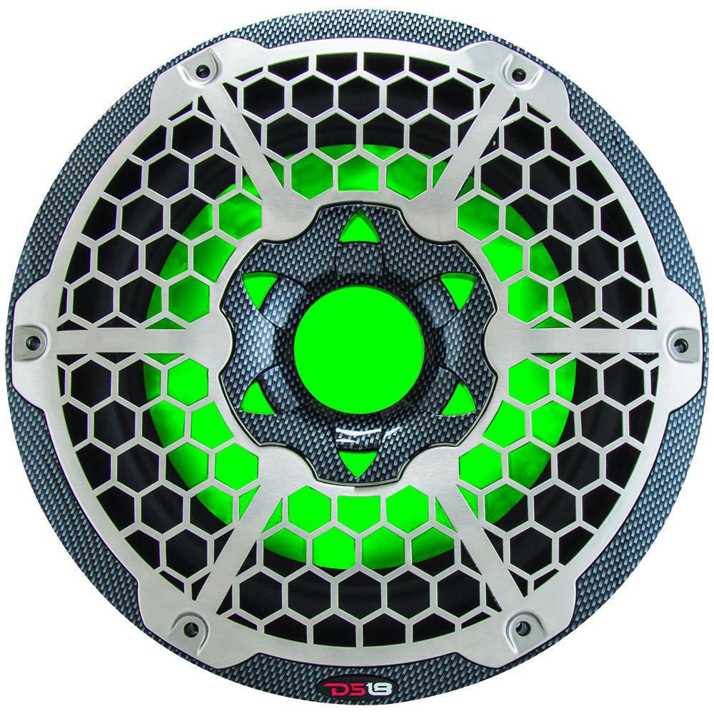 DS18 HYDRO 10" Subwoofer w/RGB Lights - 600W - Carbon Fiber [CF-10SUB] - Houseboatparts.com