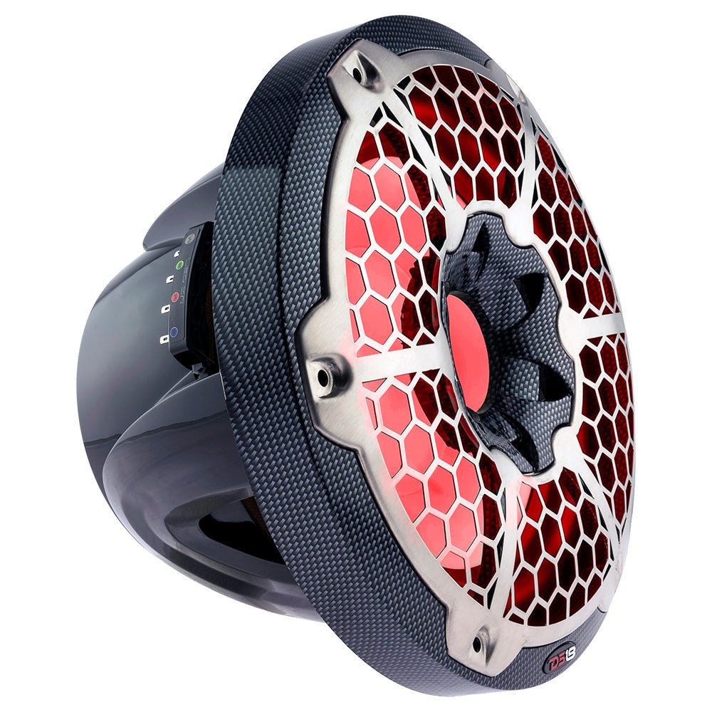 DS18 HYDRO 10" Subwoofer w/RGB Lights - 600W - Carbon Fiber [CF-10SUB] - Houseboatparts.com