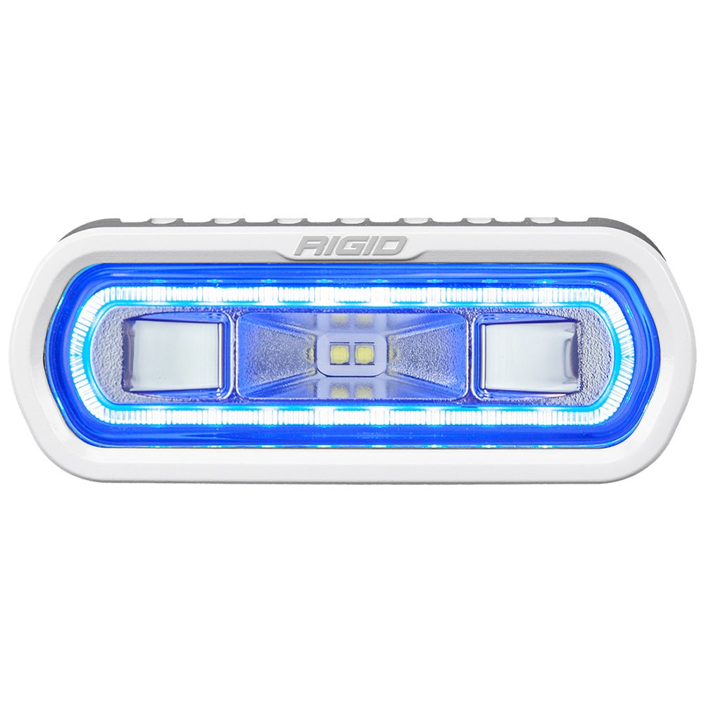 RIGID Industries SR-L Series Marine Spreader Light - White Surface Mount - White Light w/Blue Halo [51101] - Houseboatparts.com