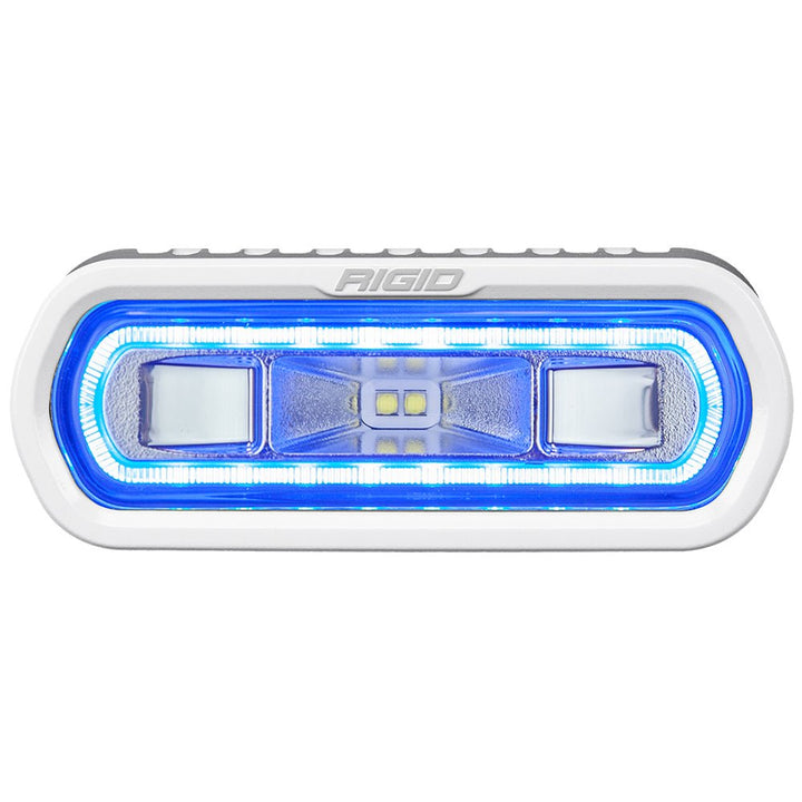 RIGID Industries SR-L Series Marine Spreader Light - White Surface Mount - White Light w/Blue Halo [51101] - Houseboatparts.com