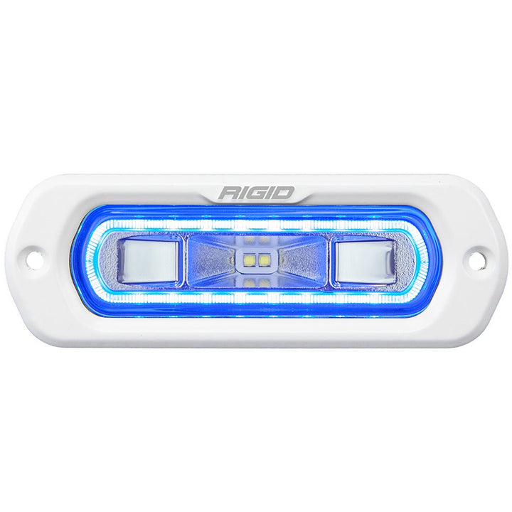 RIGID Industries SR-L Series Marine Spreader Light - White Flush Mount - White Light w/Blue Halo [51201] - Houseboatparts.com